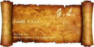 Gadó Lili névjegykártya